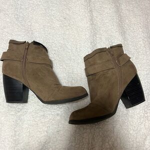 Charlotte Russe tan suede ankle boots